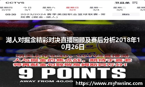 湖人对掘金精彩对决直播回顾及赛后分析2018年10月26日